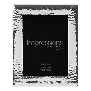 image of 6" x 8" - Impressions Silver Hammered Photo Frame