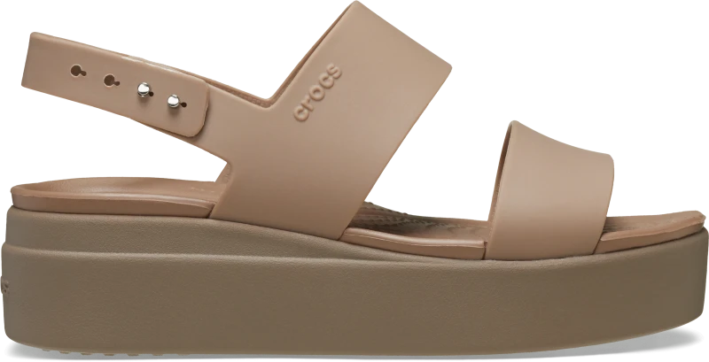 Image of Crocs Crocs Womens Sandals Brooklyn Low Wedge Dark Beige Women 36/37 (3.5 to 4);41/42 (7 to 8);39/40 (5.5 to 6.5);38/39 (5 to 6);37/38 (4 to 5)