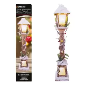 image of 85cm LED Snow Tipped Wood Lamp Post