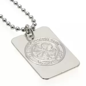 Image of Celtic FC Silver Plated Dog Tag and Chain (One Size) (Silver)