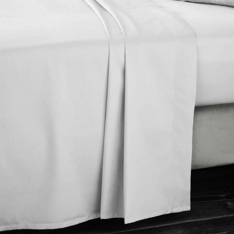 Image of Bianca 400 Thread Count Cotton Sateen Flat Sheet Dove Grey unisex King