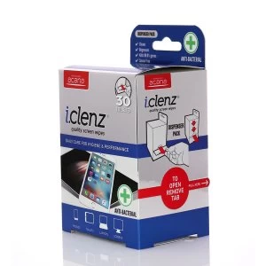 image of Acana iClenz Anti-Bacterial Screen Wipes - 30 Pack