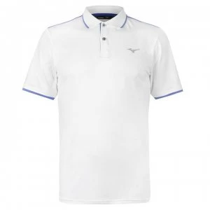 image of Mizuno Stretch Polo Shirt Mens - White/Blue