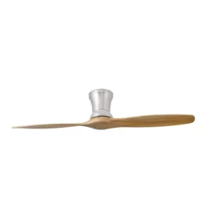 Image of Lama Large Ceiling Fan Without Light Matt Nickel, Pine