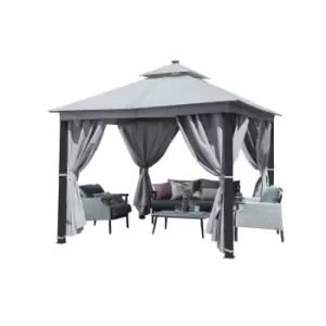 image of Garden Must Haves Luxury 3x3m Gazebo with LED Lighting