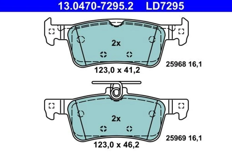 Image of ATE 13.0470-7295.2 Brake pad set excl. wear warning contact Brake Pad Set,disc brake (402)