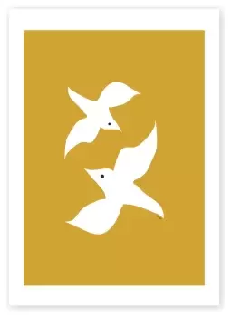 Image of East End Prints Love Birds Unframed Wall Print - A3