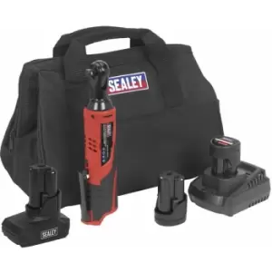 image of Sealey CP1202KITB Ratchet Wrench Kit 3/8"Sq Drive 12V Lithium-ion - 3 Batteries