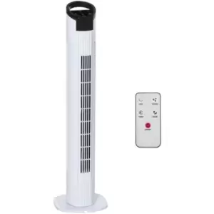 image of LED Tower Fan with 70° Oscillation 3 Speed 3 Mode Black and White - Homcom