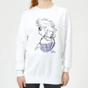 image of Disney Frozen Elsa Sketch Womens Sweatshirt - White