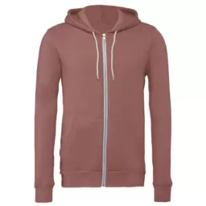 image of Canvas Unixex Zip-up Polycotton Fleece Hooded Sweatshirt / Hoodie (M) (Mauve)