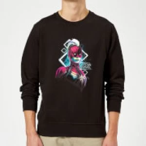 Image of Captain Marvel Neon Warrior Sweatshirt - Black