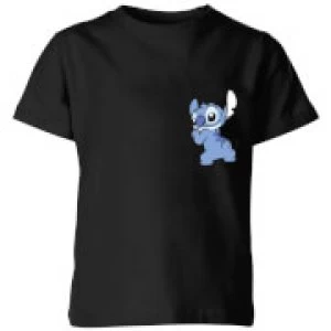 Image of Disney Stitch Backside Kids T-Shirt - Black - 11-12 Years