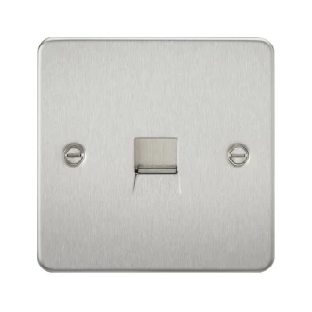 image of Flat Plate Telephone master socket - brushed chrome - Knightsbridge