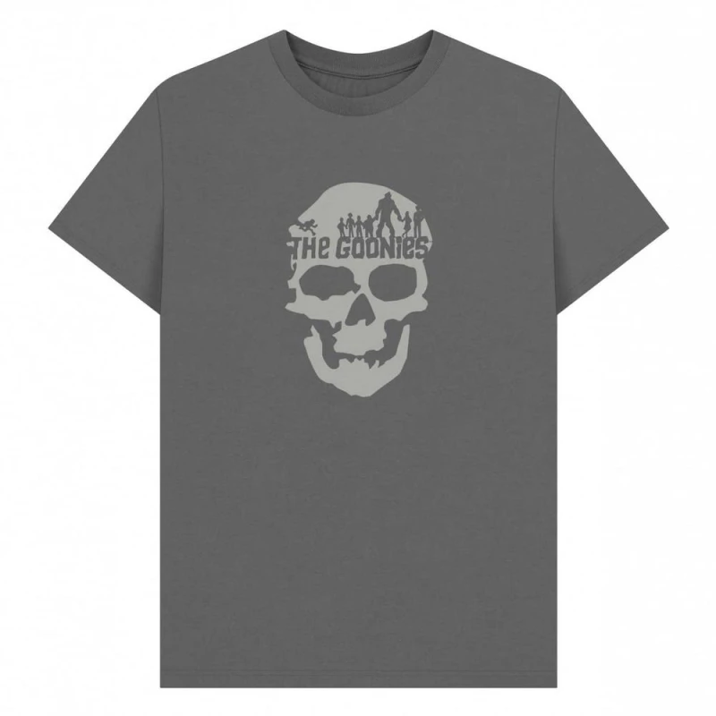Image of The Goonies Mens Graphic Skull T-Shirt in Grey Size: Small Grey Male S