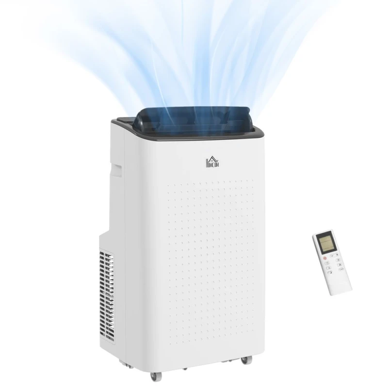 Image of HOMCOM 14,000 Btu Portable Air Conditioner, Smart Home WiFi Compatible, 4-in-1 Dehumidifier Cooler Fan, White 823-048V70WT