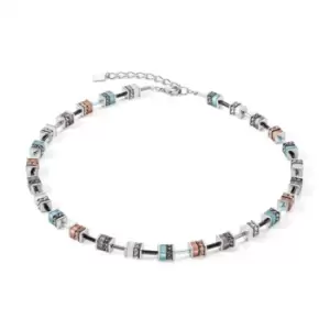 Image of GeoCUBE Classic Aqua-Brown Necklace 4409/10-2011