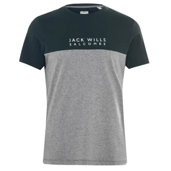 Jack Wills Westmore Colour Block T-Shirt - Grey Marl