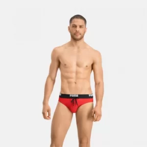 PUMA Swim Logo Mens Swimming Brief, Red, size X Large, Clothing