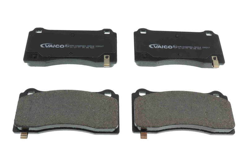 Image of VAICO V58-0035 Brake pad set Green Mobility Parts Front Axle, with acoustic wear warning Brake Pad Set,disc brake (402)