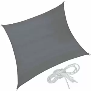 image of Tectake Sun Shade Sail Square Grey