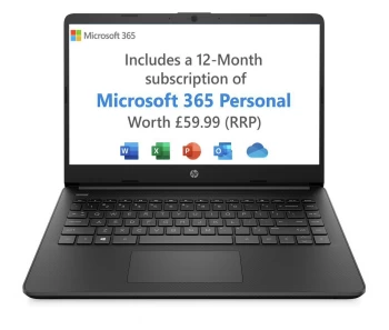 Image of HP 14AMD 3020e 4GB 128GB FHD Laptop - Black