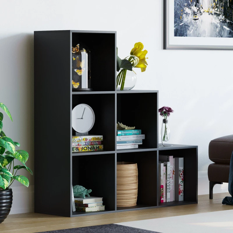 Image of Lassic Vida Designs Durham 6 Cube Staircase Storage Unit Black unisex 6 Cube