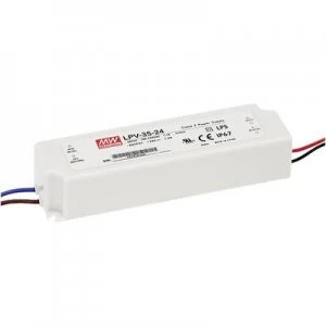 Image of Mean Well LPV-35-24 LED transformer Constant voltage 36 W 0 - 1.5 A 24 V DC not dimmable, Surge protection