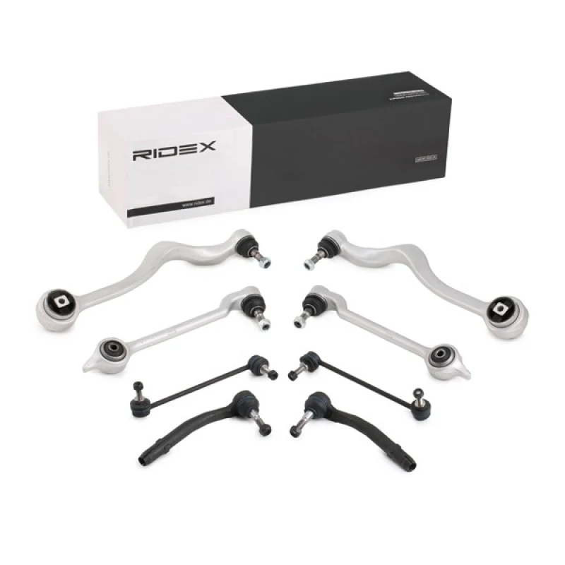 Image of RIDEX 772S0255 Control arm repair kit Front Axle Left, with accessories, Control Arm Suspension Kit (772)
