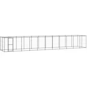 Image of Vidaxl - Outdoor Dog Kennel Steel with Roof 26.62 m² Black