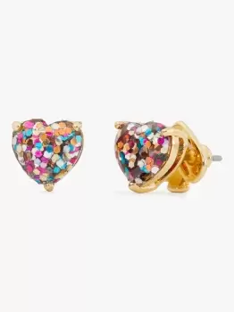 image of Kate Spade My Love Glitter Heart Stud Earrings, Multi, One Size