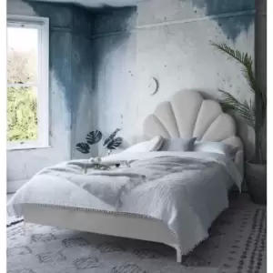 Image of Hendo Upholstered Beds - Plush Velvet, King Size Frame, Silver - Silver