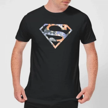 image of DC Originals Floral Superman Mens T-Shirt - Black - 3XL - Black