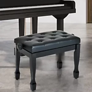 Image of Homcom Faux Leather Piano Stool Black 640 x 350 x 450 mm
