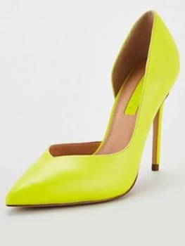 image of OFFICE Heighton Heeled Court Shoes - Yellow, Size 7, Women