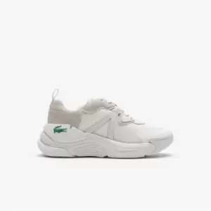 image of Womens Lacoste LW2 Xtra Leather Tonal Trainers Size 4 UK White