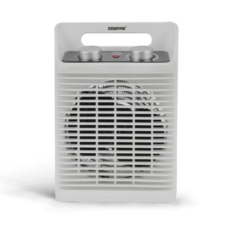 Image of Geepas Portable Fan Heater Thermostat 2 Heat Option 1000 2000W Cool/Warm/Hot Wind White unisex