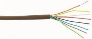 Image of CQR Brown 0.182mm 8 Core 4 Pair Round CCA PVC Intruder Burglar Alarm Security Cable - 1 Meter