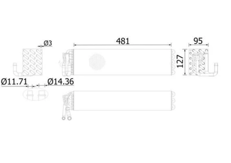 Image of MAHLE AE 192 000S Evaporator without expansion valve Evaporator,air conditioning (471)
