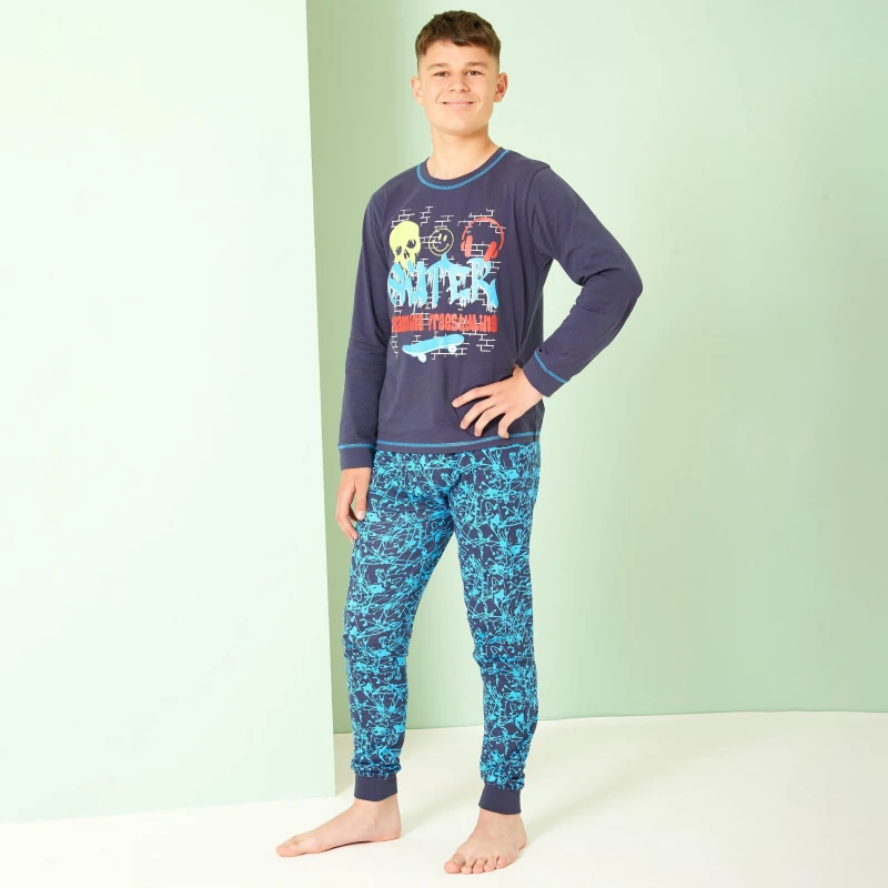 Image of Be You Boys Skater Grey/Blue Pyjamas Grey One Size