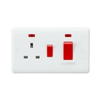 Image of Curved Edge 45A DP Switch and 13A Switched Socket with neons - Knightsbridge