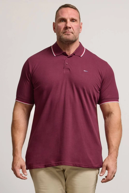 Image of BadRhino BadRhino Men Short Sleeve Polo Shirt in Burgundy Size: 3X-Large Burgundy XXXL Male 5063110103363