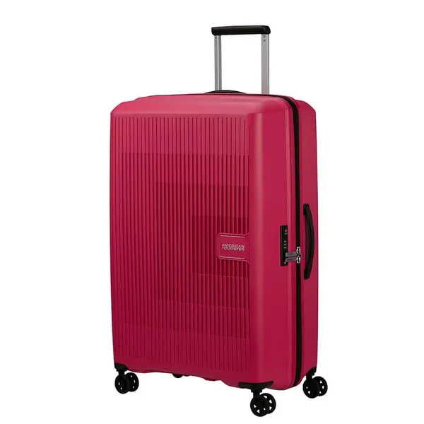 image of American Tourister Aerostep VZDV6 Large Hardshell Pink Flash Suitcase