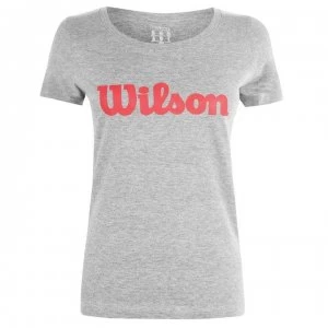 image of Wilson Script T Shirt Ladies - Grey