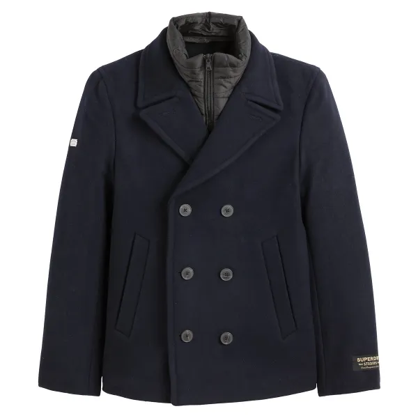 image of 2-in-1 Pea Coat in Wool