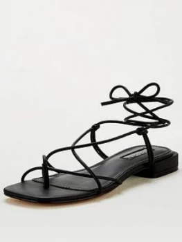 image of OFFICE Serafina Flat Sandal, Black, Size 7, Women