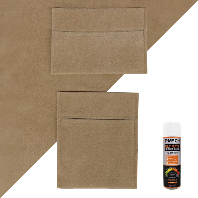 Image of MONSTER SHOP Camper Van Lining 2 Storage Pouches & 5 Cans Adhesive Glue Beige 5055986191957