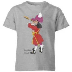 image of Disney Peter Pan Captain Hook Classic Kids T-Shirt - Grey - 11-12 Years