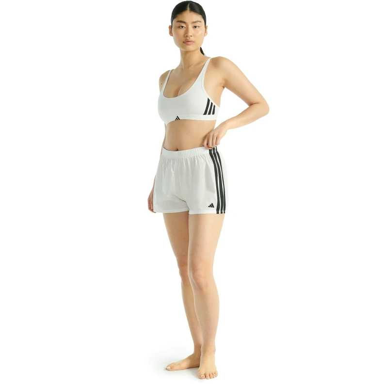 Image of adidas Active Essentials Cotton 3-Stripes Scoop Bralette White female 8 (XS)