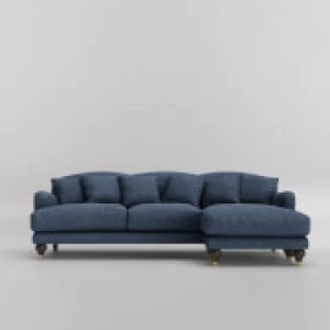 Image of Swoon Holton Smart Wool Corner Sofa - Right Hand Side - Corner Sofa - Indigo